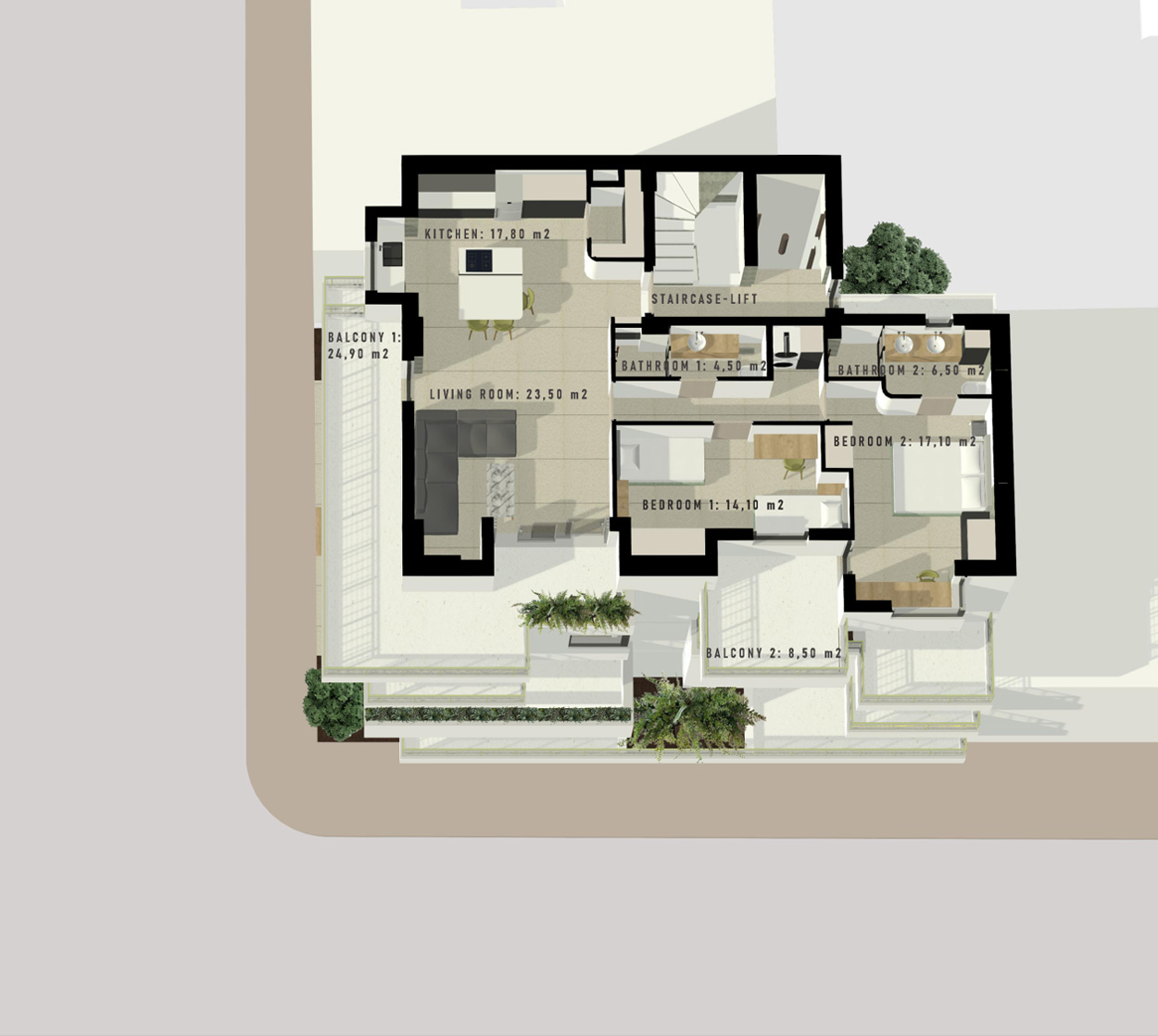 4th Floor / 2 Bedroom Apartment