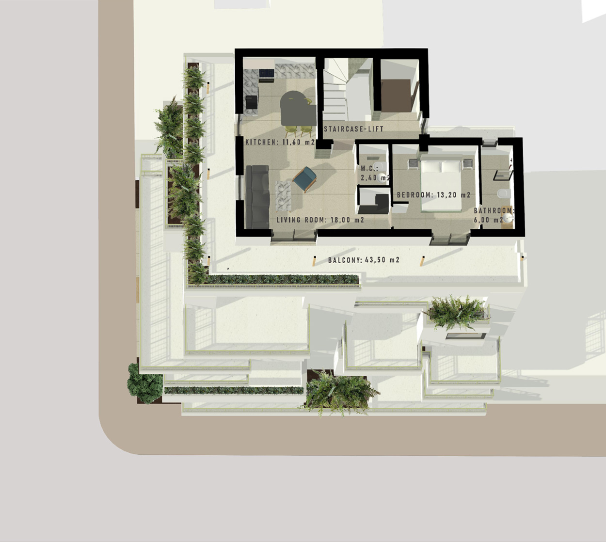 6th Floor / 1 Bedroom Apartment